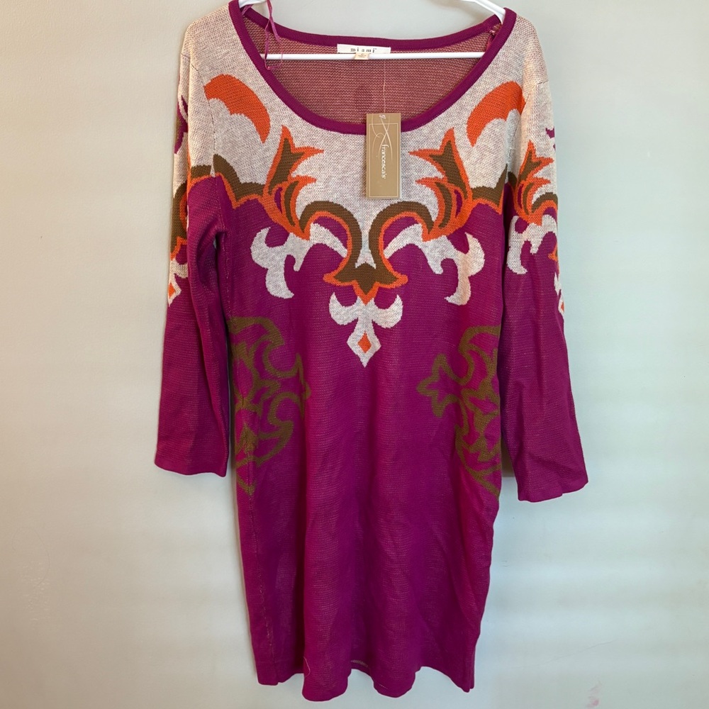 Miami by Francesca’s Bold Floral Sleeveless Dress – Size L (NWT)